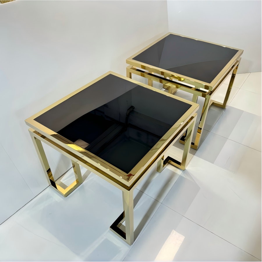black glass end table