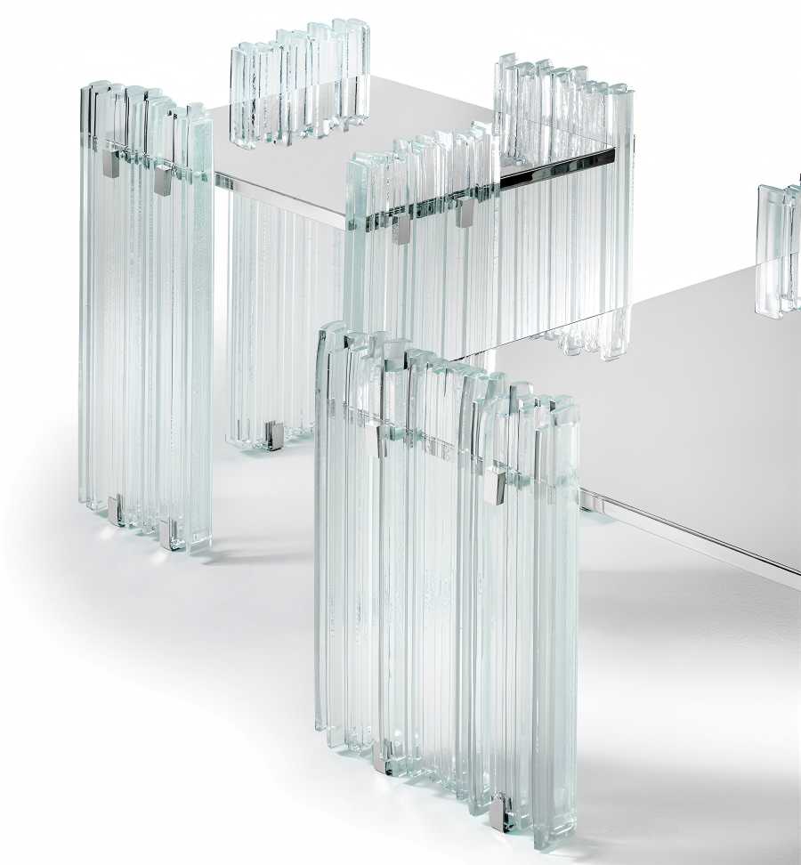 Custom Size Metal and Glass Coffee Table