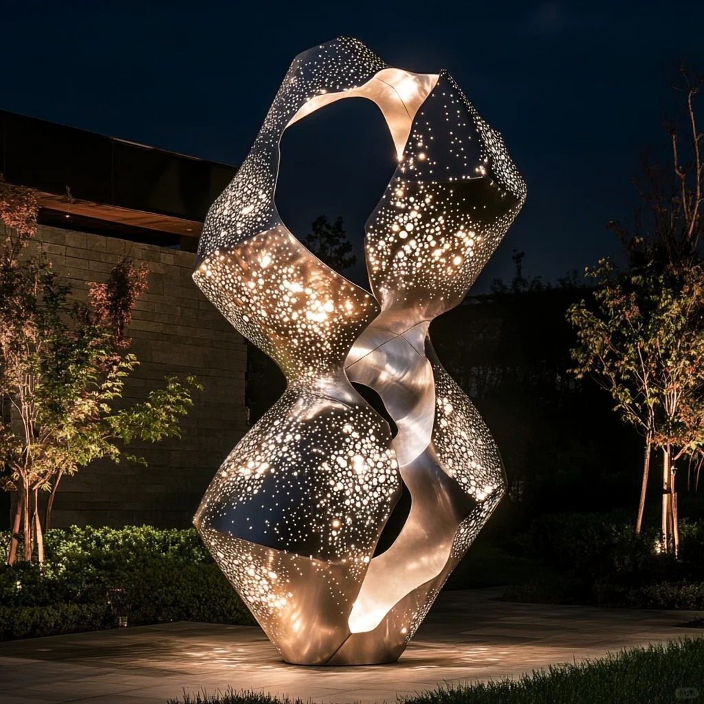 Mirror Polished Steel Sculpture inport