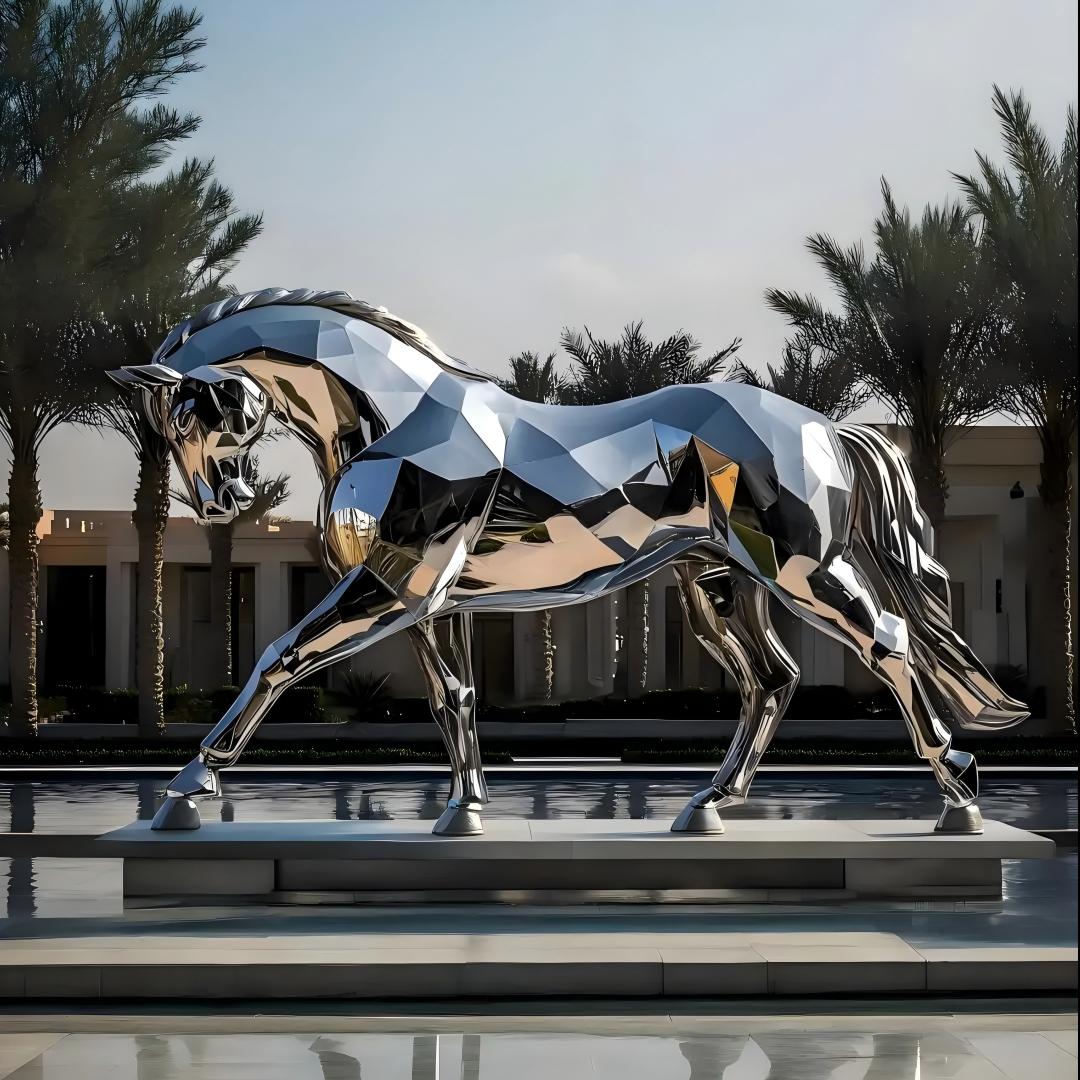 geometric stainless steel sculpture bulk